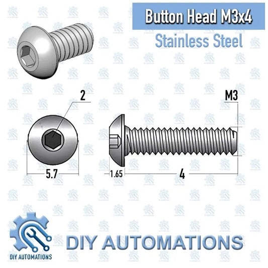 (Button Head Screw) Bhs M3x4 (SILVER)