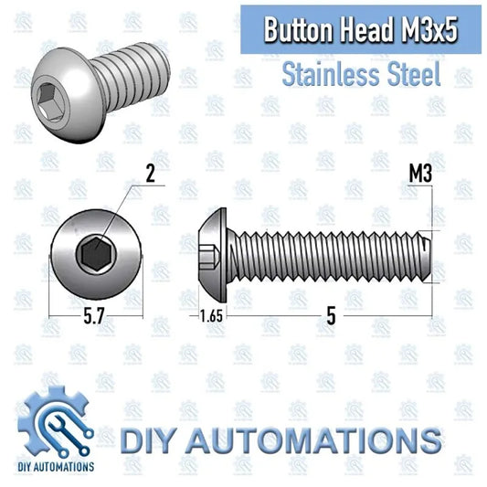 (Button Head Screw) Bhs M3x5 (SILVER)